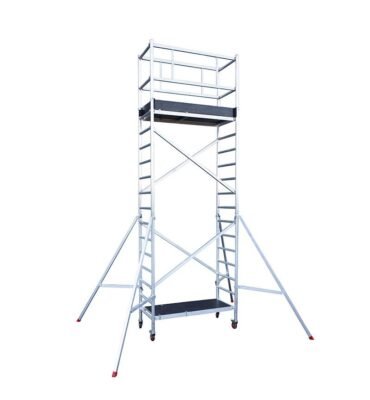 Echafaudage roulant professionnel 3,7m/5,7m en aluminium Hailo Expert Pro