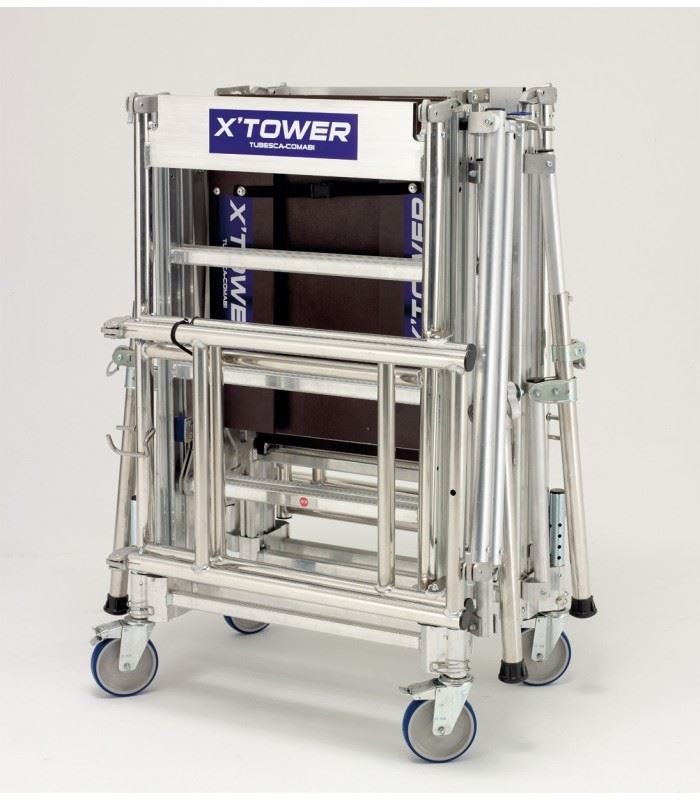 Échafaudage télescopique TUBESCA X'Tower - Hauteur 4m, avec plancher - 22405520