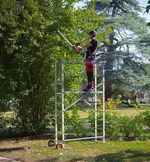 Echafaudage roulant de jardin tout terrain 1,7m/3,7m en aluminium Hailo HobbyStep H4 Jardin – Image 3