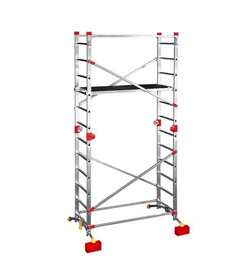 Echafaudage roulant pliable 4 en 1 multifonction 2,4m/4,4m en aluminium Hailo CombiLot 5 – Image 2